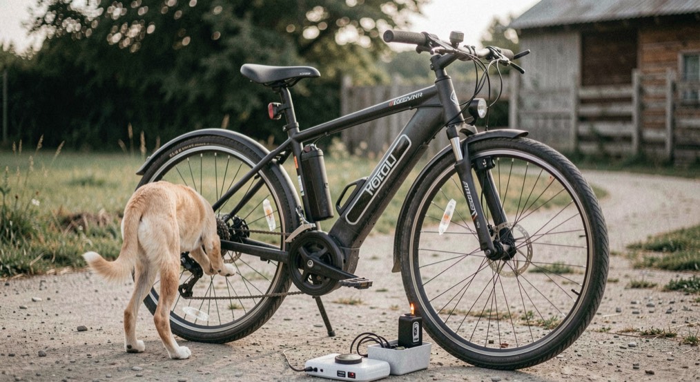 Vélo électrique et vie avec un animal : acheter d'occasion, tester la batterie, charger en sécurité